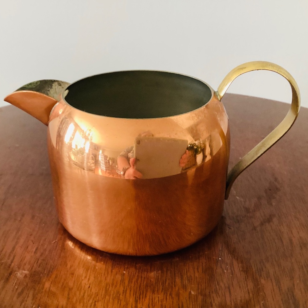 Vintage Coppercraft Guild Copper Creamer with Brass Handle, Copper creamer